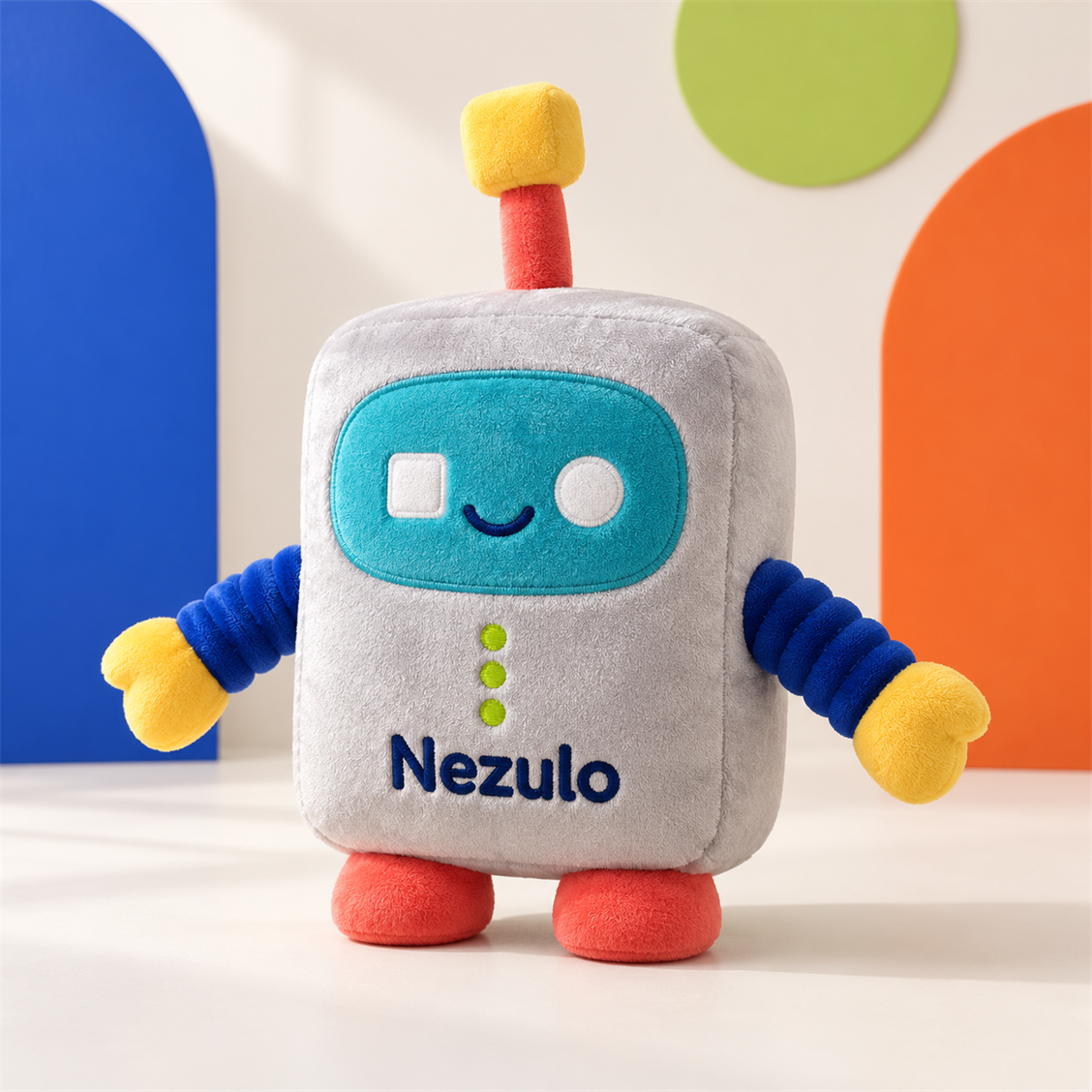 Nezulo Beep Buddy Robot Plush detail and room view
