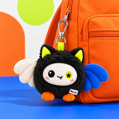 Nezulo Night Wing Cat Plush Charm detail and room view