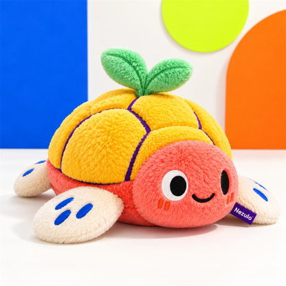 Nezulo Sunny Shell Turtle Plush detail and room view